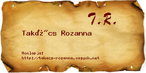 Takács Rozanna névjegykártya